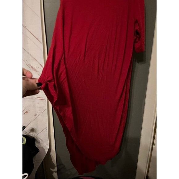 Torrid size 3 super soft Red asymmetrical tunic top Valentine's Day - Picture 3 of 5